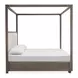 Ashford Lane Dark Umber and Milo Ivory King Upholstered Poster Bed