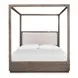 Ashford Lane Dark Umber and Milo Ivory King Upholstered Poster Bed