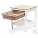 Ocean Mist Weathered White 1 Basket Rectangular End Table