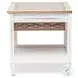Ocean Mist Weathered White 1 Basket Rectangular End Table