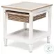 Ocean Mist Weathered White 1 Basket Rectangular End Table
