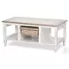 Ocean Mist Weathered White 1 Basket Rectangular Coffee Table