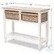 Ocean Mist Weathered White 2 Basket Rectangular Console Table
