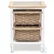 Ocean Mist Weathered Wood and White Distressed 2 Basket Storage Cabinet