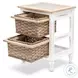 Ocean Mist Weathered Wood and White Distressed 2 Basket Storage Cabinet