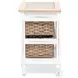 Ocean Mist Weathered Wood and White Distressed 2 Basket Storage Cabinet