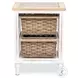 Ocean Mist Weathered Wood and White Distressed 2 Basket Storage Cabinet