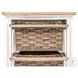 Ocean Mist Weathered Wood and White Distressed 2 Basket Storage Cabinet