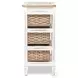 Ocean Mist Weathered Wood and White Distressed 3 Basket Storage Cabinet