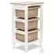 Ocean Mist Weathered Wood and White Distressed 3 Basket Storage Cabinet