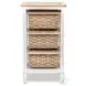 Ocean Mist Weathered Wood and White Distressed 3 Basket Storage Cabinet