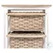 Ocean Mist Weathered Wood and White Distressed 3 Basket Storage Cabinet
