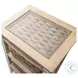 Ocean Mist Weathered Wood and White Distressed 3 Basket Storage Cabinet