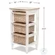 Ocean Mist Weathered Wood and White Distressed 3 Basket Storage Cabinet