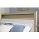 Calmoro Gray Wash and White Queen Upholstered Bookcase Storage Panel Bed with USB Charging