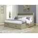 Calmoro Gray Wash and White King Upholstered Bookcase Storage Panel Bed with USB Charging