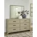 Calmoro Gray Wash 6 Drawer Dresser and Rectangular Mirror
