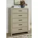 Calmoro Gray Wash 5 Drawer Chest