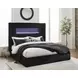Agrander Black King Upholstered Platform Bed with LED