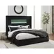 Agrander Black King Upholstered Platform Bed with LED