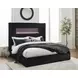Agrander Black King Upholstered Platform Bed with LED