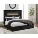 Agrander Black King Upholstered Platform Bed with LED