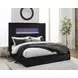 Agrander Black King Upholstered Platform Bed with LED