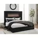 Agrander Black King Upholstered Platform Bed with LED