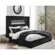 Agrander Black King Upholstered Platform Bed with LED