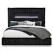 Agrander Black King Upholstered Platform Bed with LED