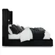 Agrander Black King Upholstered Platform Bed with LED