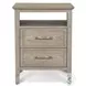 Harborview Glazed Driftwood 2 Drawer Nightstand with USB Charging