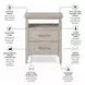 Harborview Glazed Driftwood 2 Drawer Nightstand with USB Charging