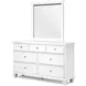 Fortman White 7 Drawer Dresser and Rectangular Mirror
