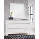 Fortman White 7 Drawer Dresser and Rectangular Mirror
