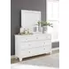 Fortman White 7 Drawer Dresser and Rectangular Mirror