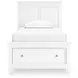 Fortman White Twin Storage Panel Bed