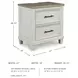 Shaybrock Antique White And Brown 2 Drawer Nightstand