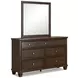 Danabrin Brown 7 Drawer Dresser and Rectangular Mirror