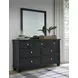 Lanolee Black 7 Drawer Dresser and Rectangular Mirror