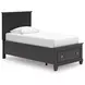 Lanolee Black Twin Storage Panel Bed