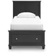 Lanolee Black Twin Storage Panel Bed