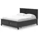 Lanolee Black California King Storage Panel Bed