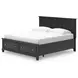 Lanolee Black King Storage Panel Bed