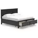 Lanolee Black King Storage Panel Bed