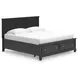 Lanolee Black King Storage Panel Bed