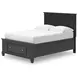 Lanolee Black Full Storage Panel Bed