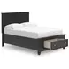 Lanolee Black Full Storage Panel Bed