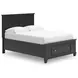 Lanolee Black Full Storage Panel Bed