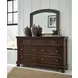 Porter Rustic Brown 7 Drawer Dresser and Arched Mirror
